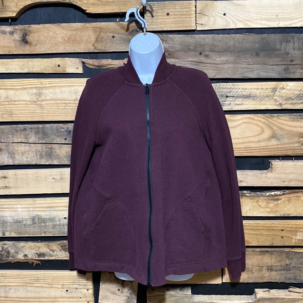 Lululemon Pleat To Street Bomber Heathered Bordeaux Drama Size 6